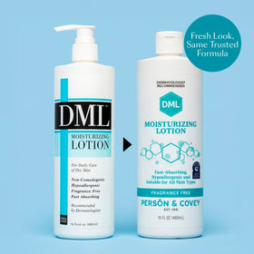 DML close-up texture highlighting dimethicone-rich formula for smooth skin