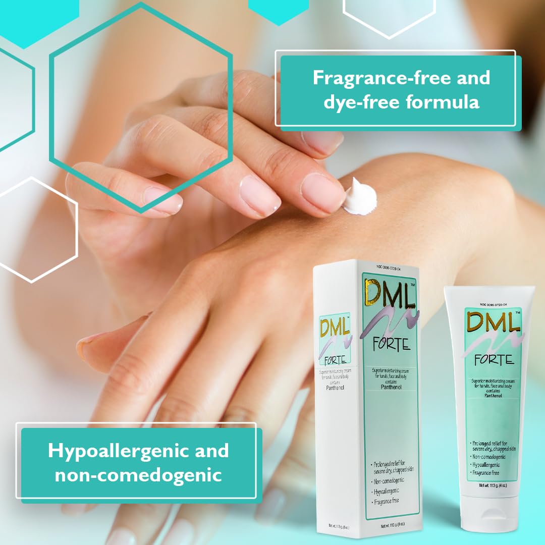 DML Forte being applied to hands demonstrating hydration and quick absorption benefit
