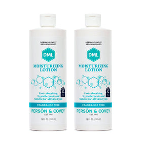DML front packaging pump bottle showing brand and easy-dispense benefit