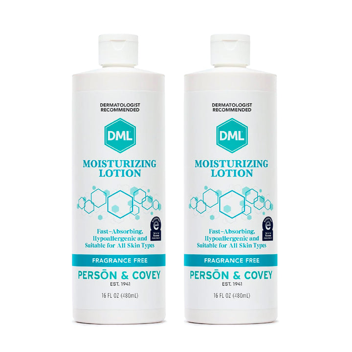 DML front packaging pump bottle showing brand and easy-dispense benefit