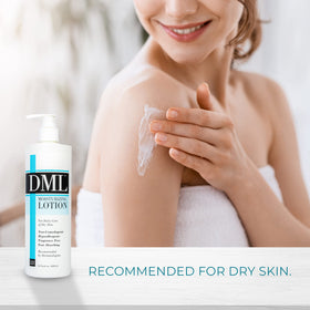 DML bottle on bathroom counter in a lifestyle setting suggesting daily routine convenience