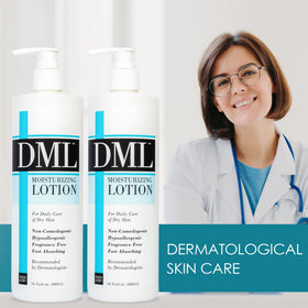 DML applying lotion to elbow illustrating hydration for dry areas