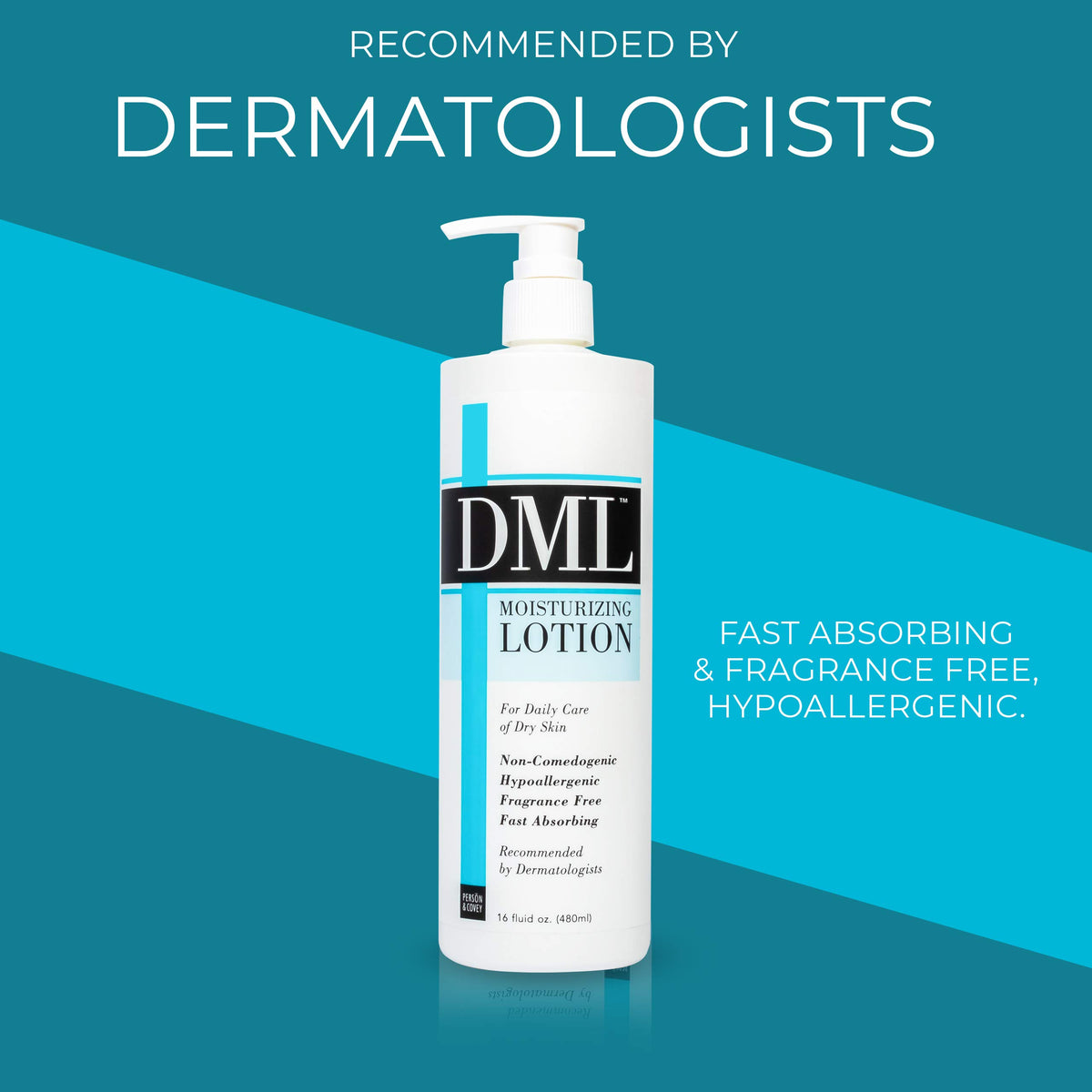 DML lotion being applied to arm demonstrating immediate hydration and smooth skin feel