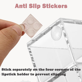 Dmopipp lipstick filled display on vanity offering easy daily access