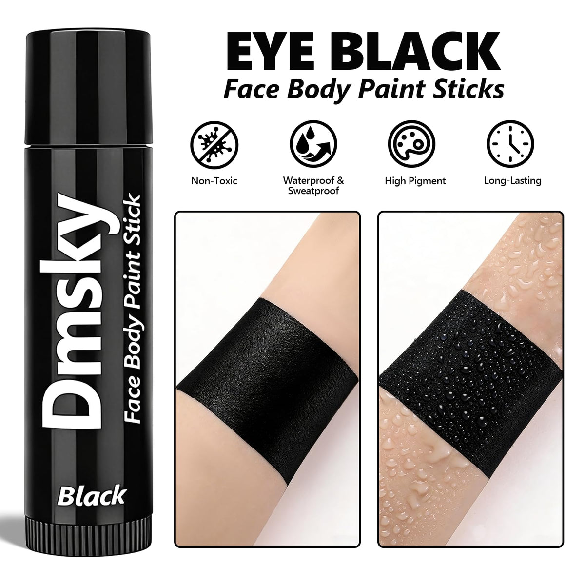 Dmsky athlete applying eyeblack under eye to reduce glare while playing