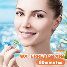 Dmsky lip balm used at the beach showing protection and hydration under sun