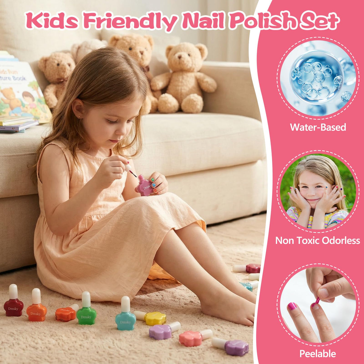 Dmsky brush close-up highlighting small brush for precise kid-friendly application