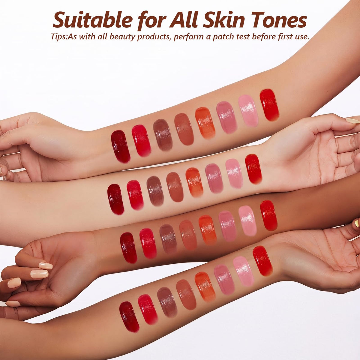 Dmsky lip application demo showing even tint and comfortable wear