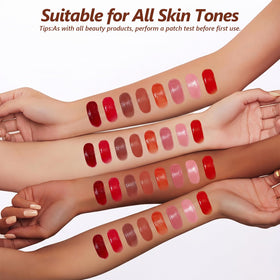 Dmsky lip application demo showing even tint and comfortable wear
