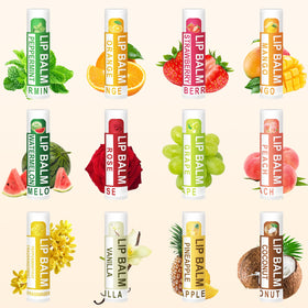 Dmsky open tubes arranged to show all twelve flavor labels