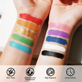Dmsky ten-color array flatlay for team and fan face painting