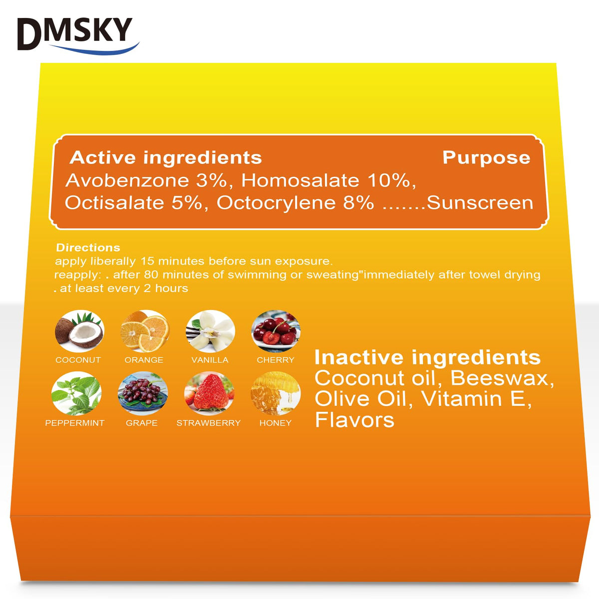 Dmsky balm texture on fingertip demonstrating moisturizing coconut oil and Vitamin E benefits