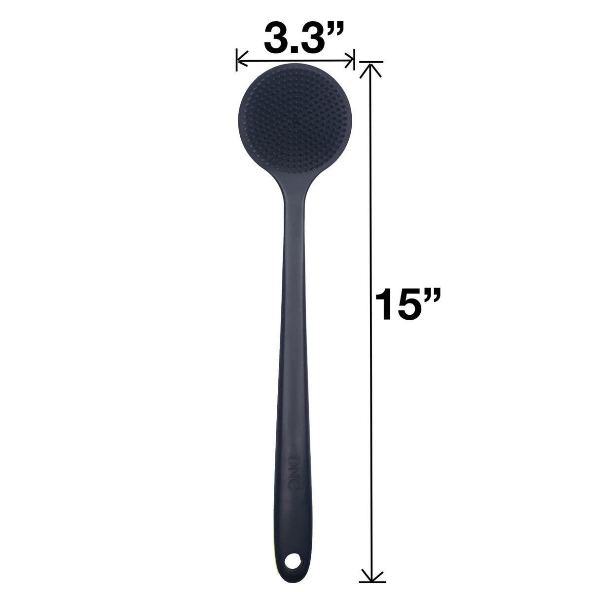 DNC long handle grip for secure hold and extended reach in the shower