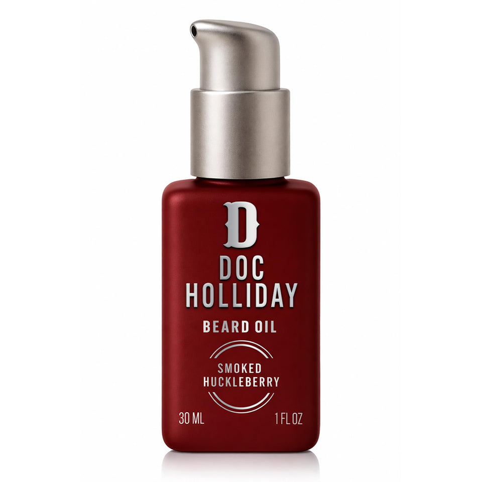 DOC HOLLIDAY front packaging showing smoked huckleberry scent and benefits