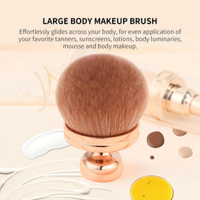 docolor brush applying self-tanner to leg for even coverage
