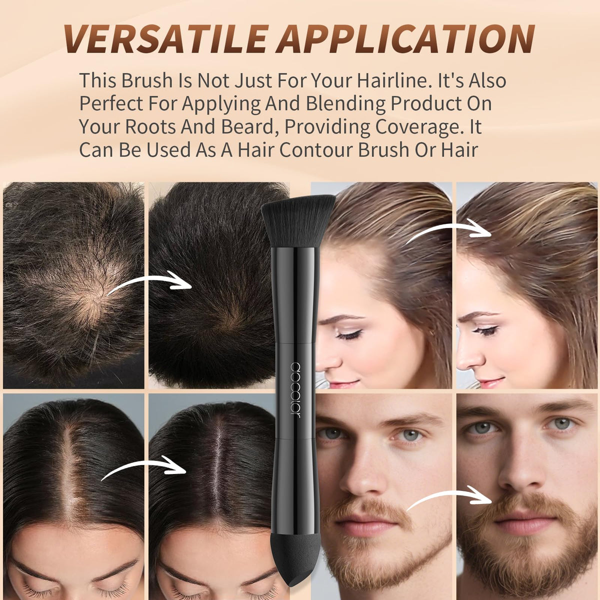 docolor bevel brush detail displays tapered bristles for natural blending