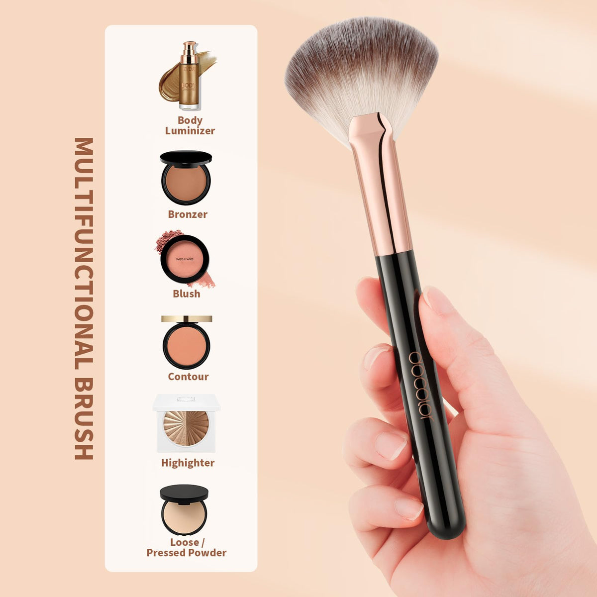 docolor brush under running water showing easy-to-clean bristles and low product absorption benefit