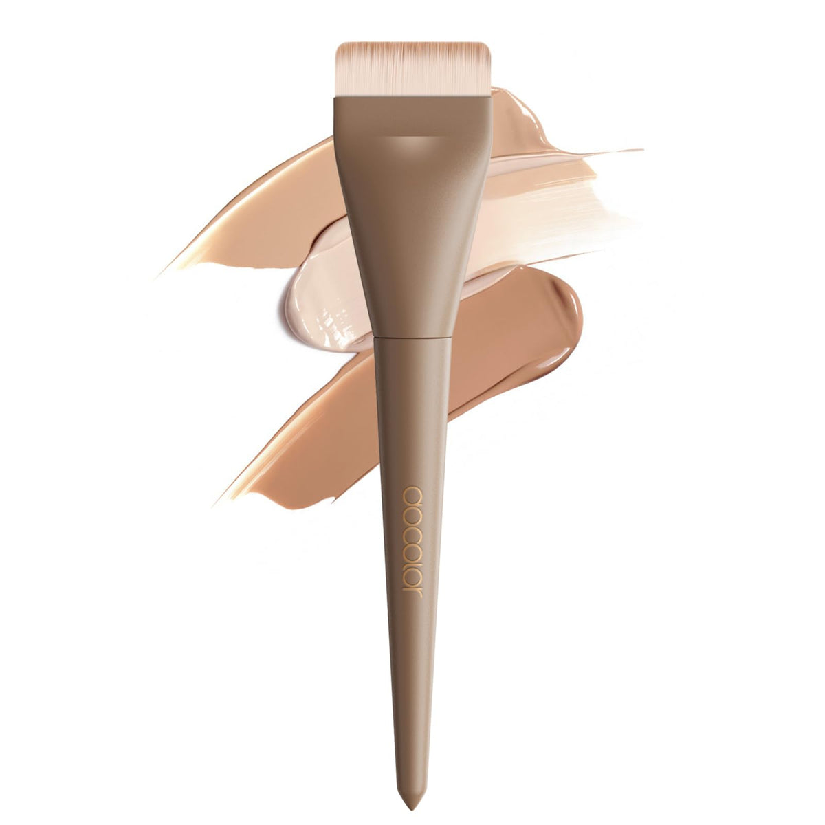 docolor flat foundation brush front view showing slim head and precise edge for even coverage