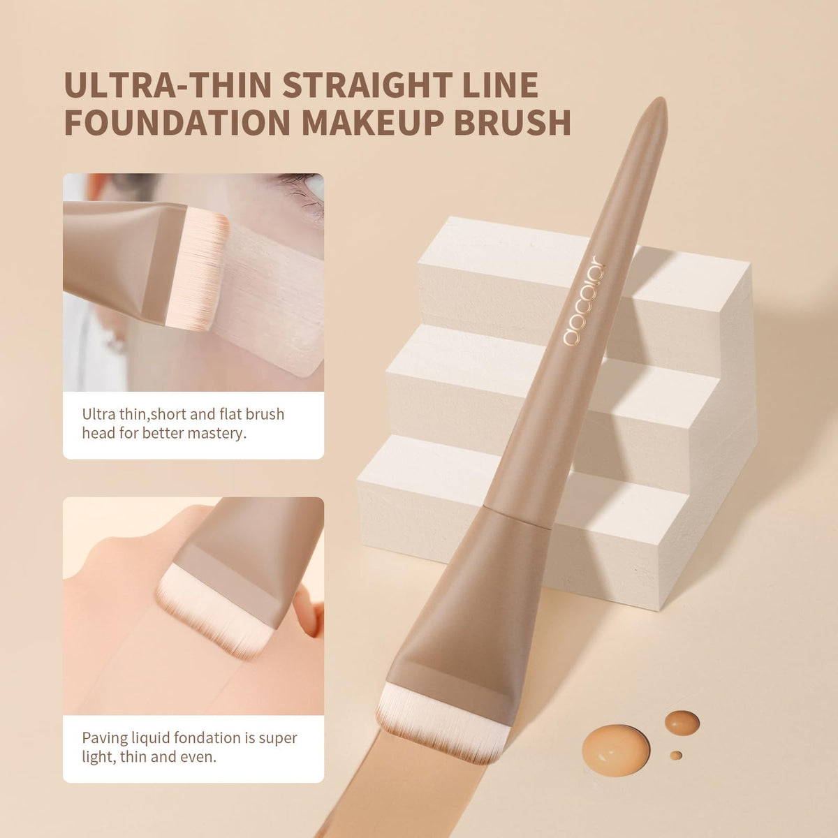 docolor brush packaging and label displaying model and materials for buyer confidence
