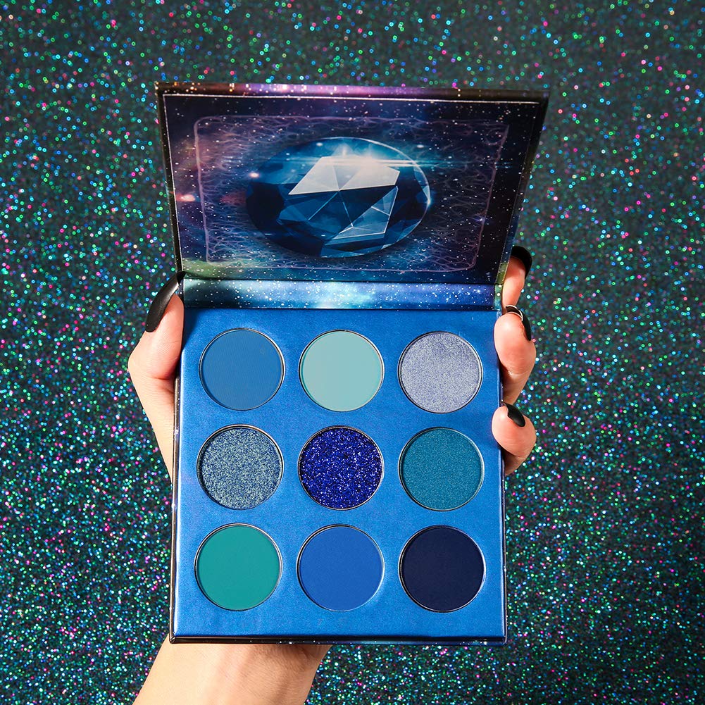 docolor open palette overhead view displays nine blue shades for versatile looks