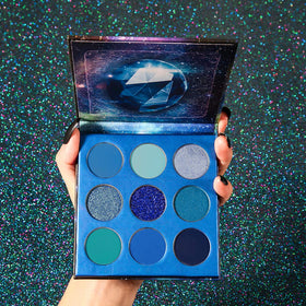 docolor open palette overhead view displays nine blue shades for versatile looks