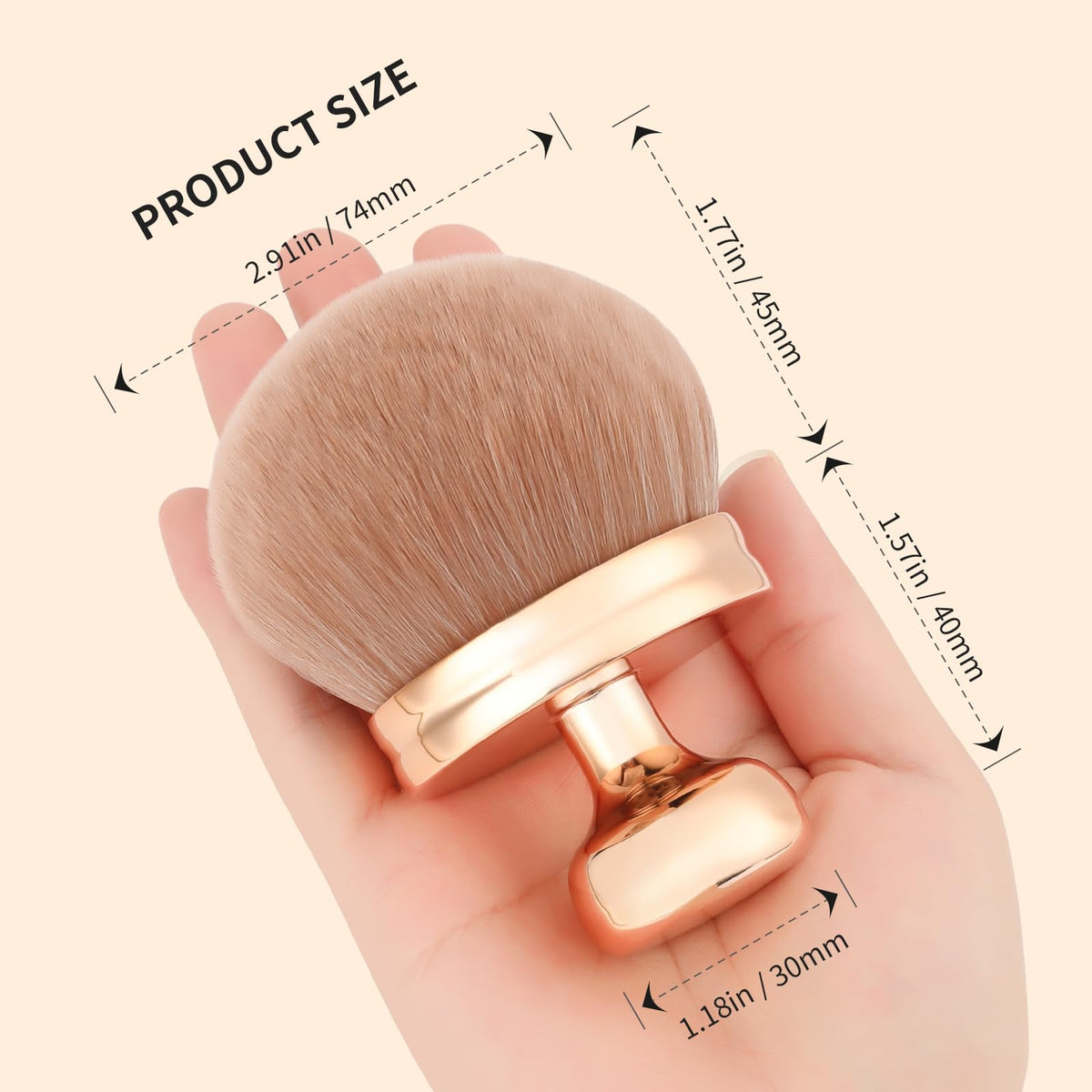 docolor rose-gold handle held securely, ergonomic control