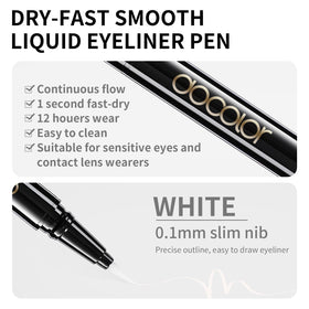 docolor white eyeliner swatch on skin showing opaque pigment