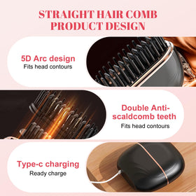 DOEUTLQ in use smoothing long hair for quick travel styling