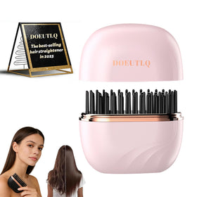 DOEUTLQ mini straightener front view showing compact design and controls