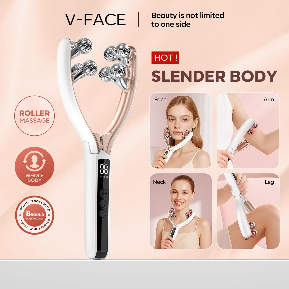 Doge&Vollar close-up of sculpted massage head highlighting contour fit benefit