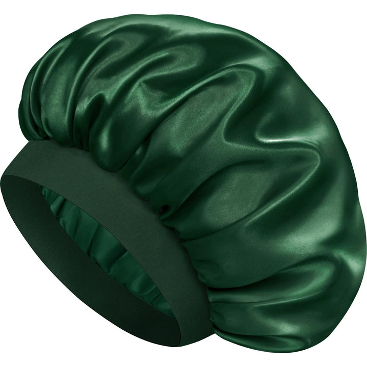 Doitory dark green bonnet front view showing fit and color benefit moisture retention