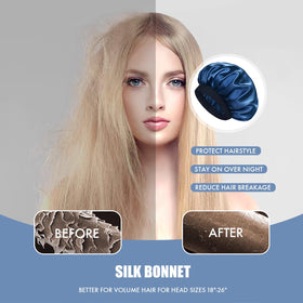 Doitory bonnet on braided hairstyle protecting braids and minimizing frizz