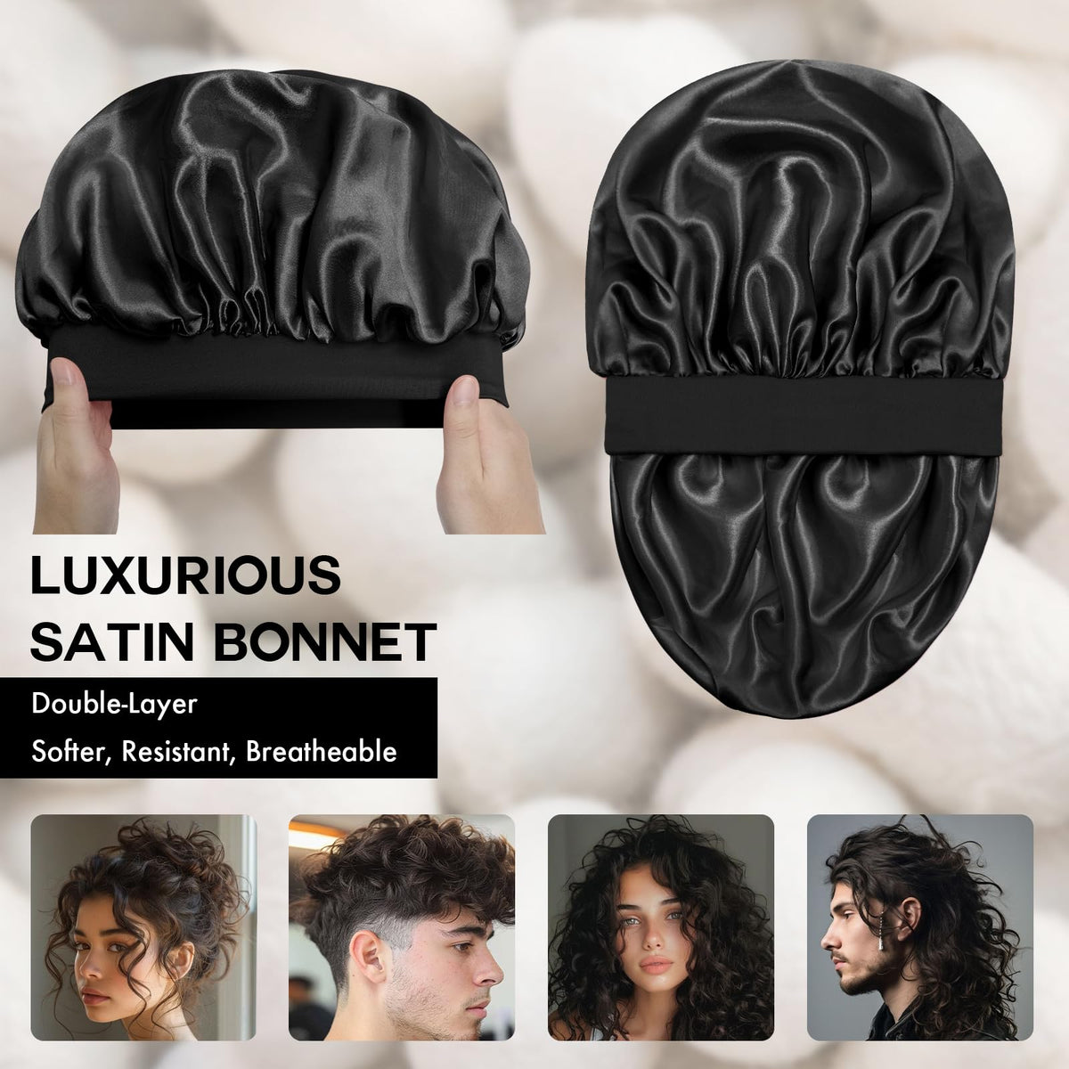 Doitory close-up of satin inner lining highlighting smooth fabric and hair protection