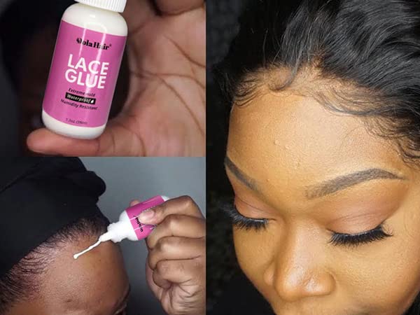 Dolahair before and after lace tint application showing natural hairline
