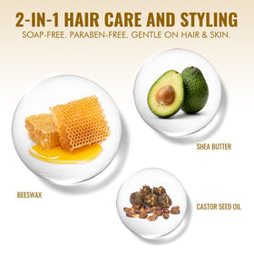Dolahair smoothing with a brush to blend product for natural-looking shine