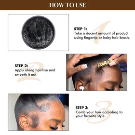 Dolahair being applied with small brush for precise edge styling