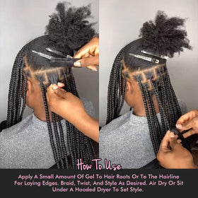 Dolahair before and after image showing tamed edges and polished look