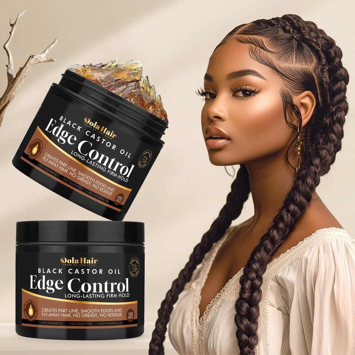 Dolahair open jar texture close-up highlighting smooth non-greasy gel