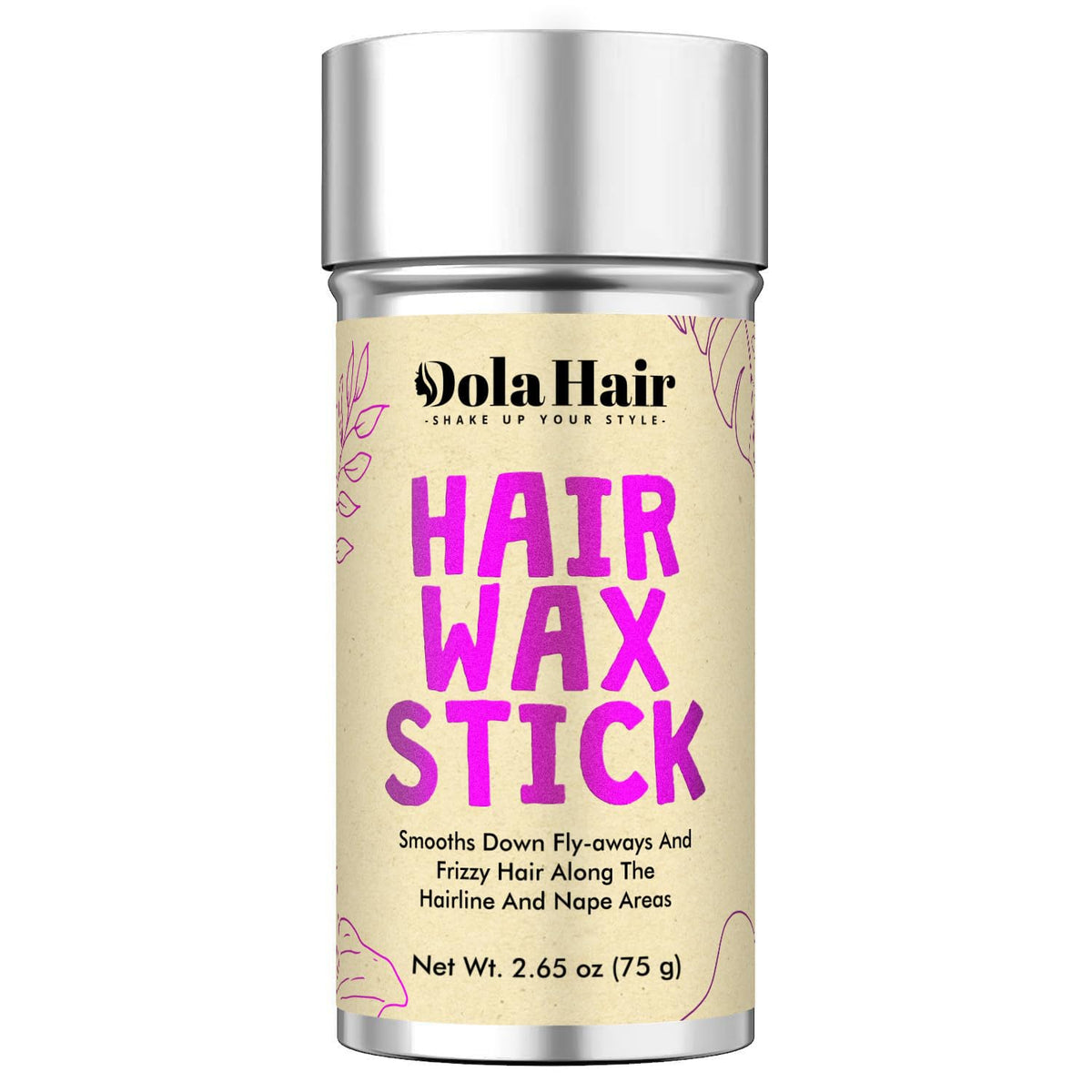 Dolahair front packaging showing compact wax stick and branding for easy carry