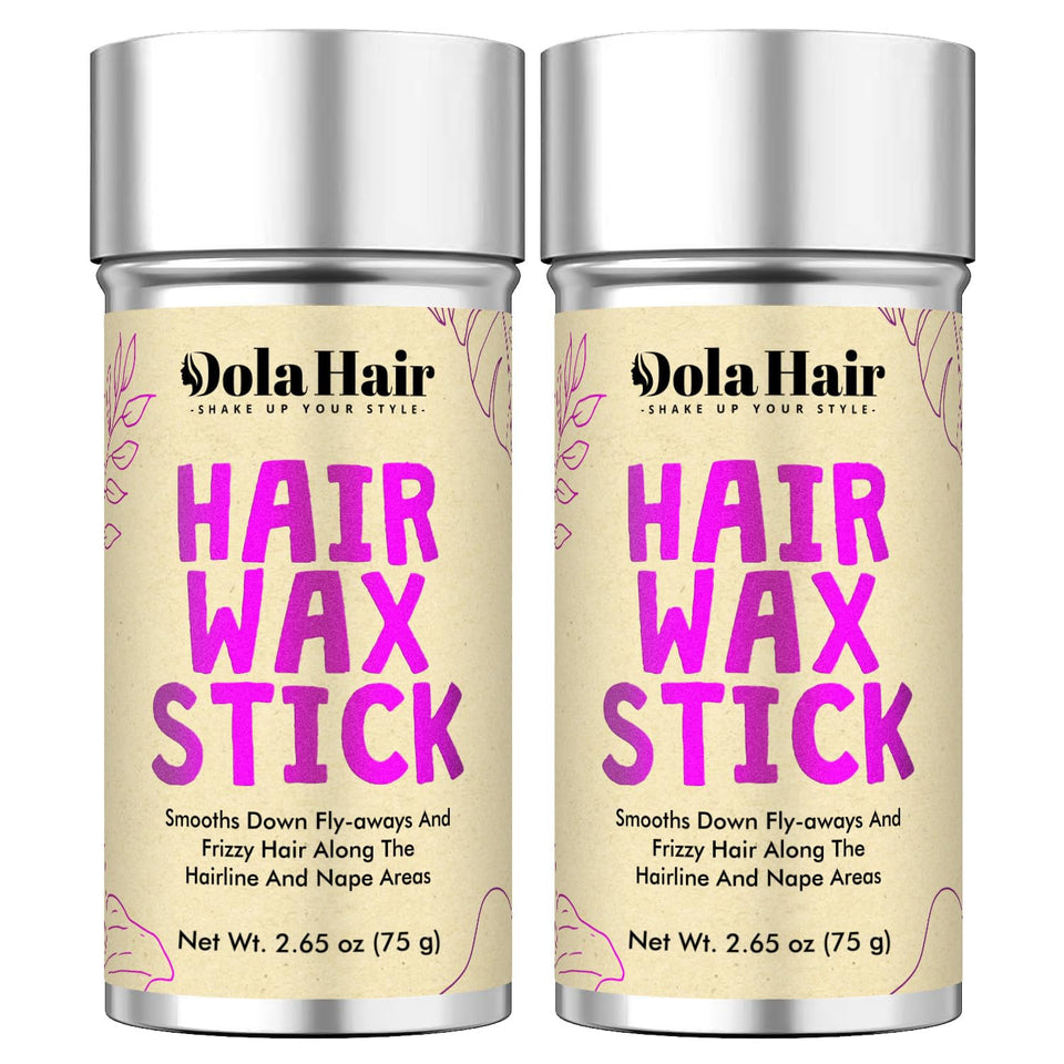 Dolahair front packaging showing two wax sticks and benefits