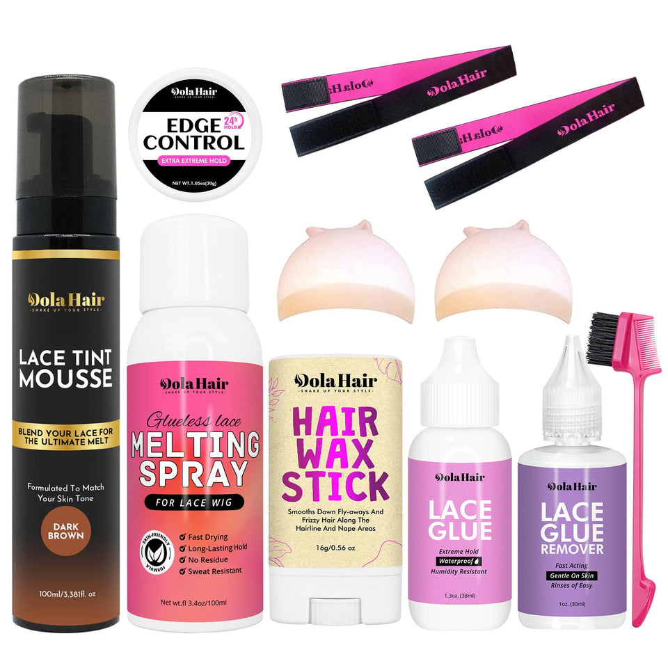 Dolahair kit front packaging showing full set benefits