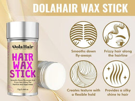 Dolahair held in hand for scale to show compact 2.7 oz size