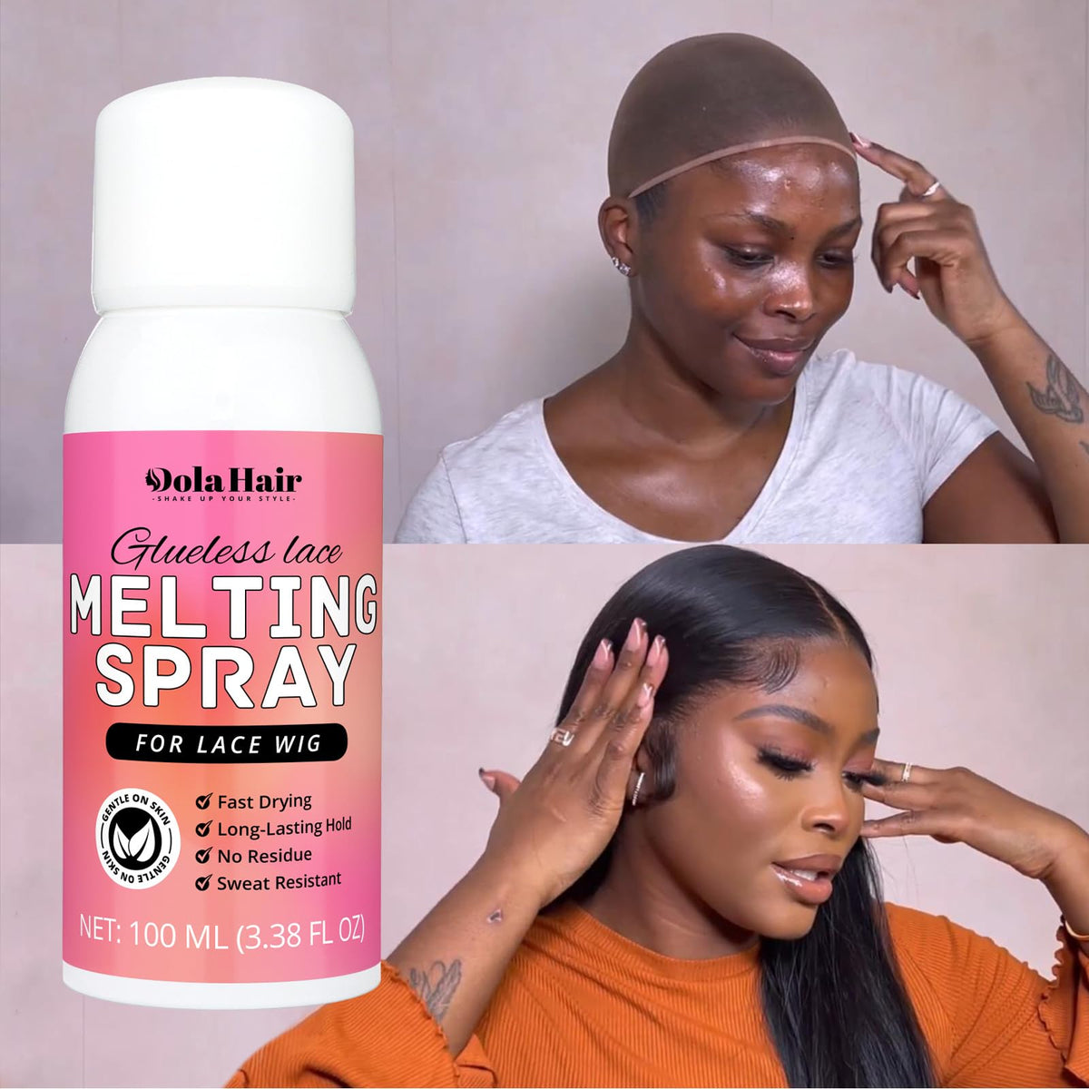 Dolahair spray nozzle close-up illustrating precise application control