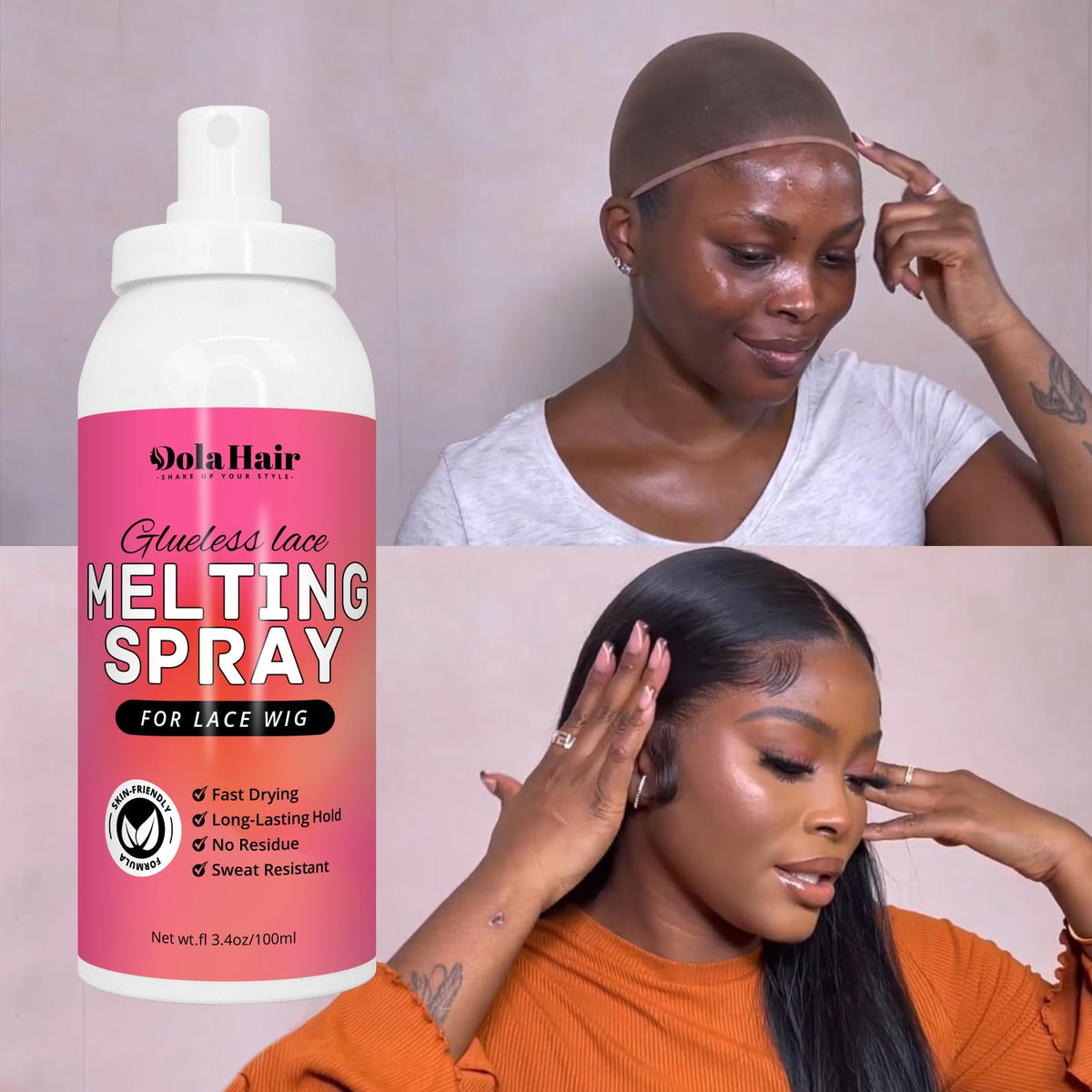 Dolahair nozzle close-up demonstrating controlled spray for precise application