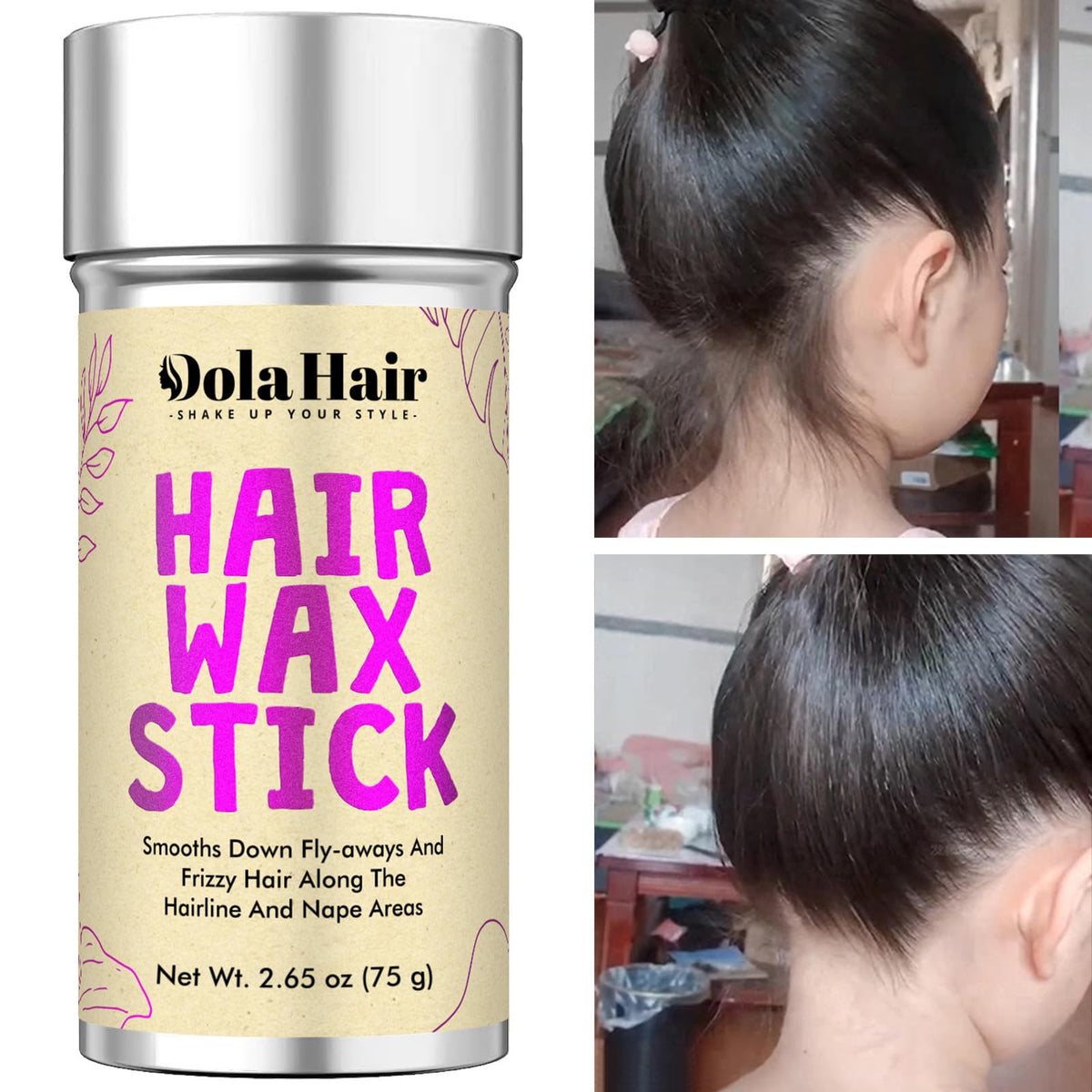 Dolahair open twist-up wax stick highlighting easy direct application