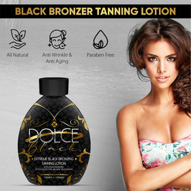 Dolce Black creamy lotion texture spread demonstrating smooth blendability