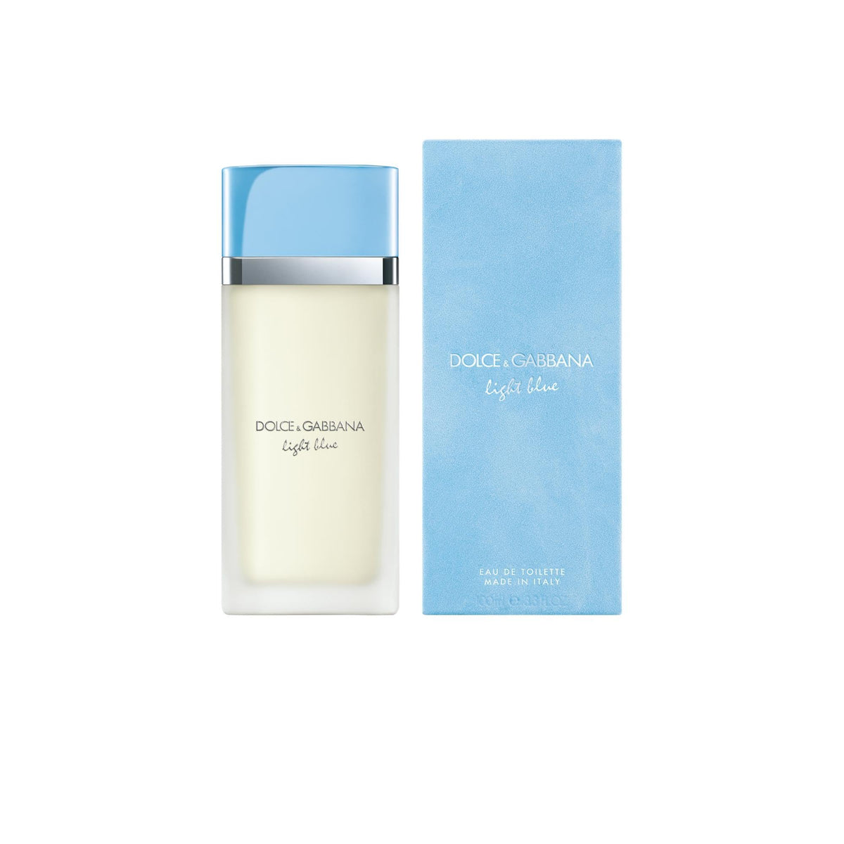 Dolce&Gabbana Light Blue side label close-up highlighting brand and elegant finish