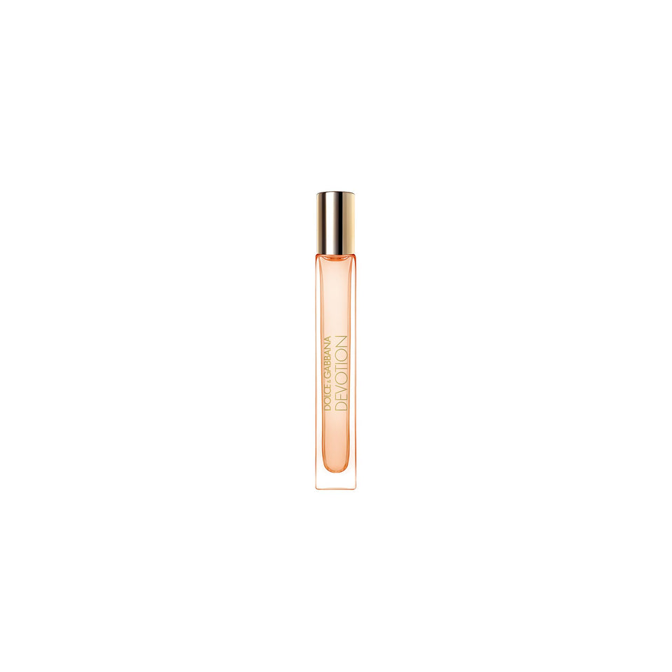 Dolce&Gabbana Devotion travel bottle front view showing compact design and elegant finish