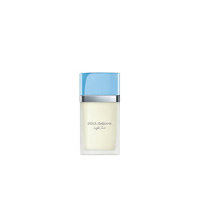 Dolce&Gabbana Light Blue front bottle showing sleek glass and sunny color for easy recognition