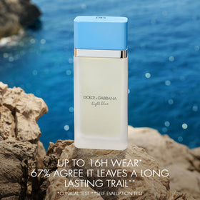 Dolce&Gabbana Light Blue held in hand to show size and travel-friendly benefit